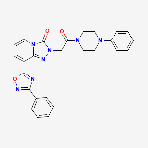 molecular formula C26H23N7O3 B2563140 2-[2-オキソ-2-(4-フェニルピペラジン-1-イル)エチル]-8-(3-フェニル-1,2,4-オキサジアゾール-5-イル)-2H,3H-[1,2,4]トリアゾロ[4,3-a]ピリジン-3-オン CAS No. 1251572-84-5