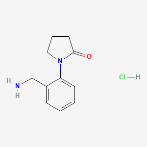 molecular formula C11H15ClN2O B2563149 1-[2-(Aminomethyl)phenyl]pyrrolidin-2-one hydrochloride CAS No. 1417634-00-4
