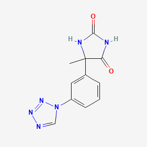 molecular formula C11H10N6O2 B2563150 5-甲基-5-[3-(1H-1,2,3,4-四唑-1-基)苯基]咪唑烷-2,4-二酮 CAS No. 956726-60-6