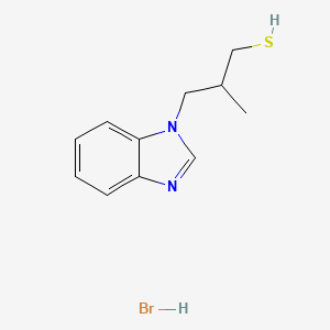 molecular formula C11H15BrN2S B2563151 3-(苯并咪唑-1-基)-2-甲基丙烷-1-硫醇;氢溴酸盐 CAS No. 2375268-53-2