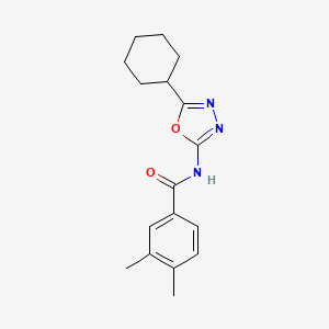 molecular formula C17H21N3O2 B2563153 N-(5-cyclohexyl-1,3,4-oxadiazol-2-yl)-3,4-dimethylbenzamide CAS No. 922105-49-5