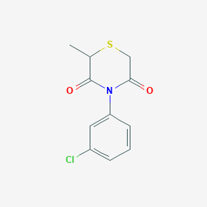 molecular formula C11H10ClNO2S B2563154 4-(3-Chlorophenyl)-2-methyl-3,5-thiomorpholinedione CAS No. 344265-67-4