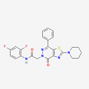 molecular formula C24H21F2N5O2S B2563160 N-(2,4-difluorophenyl)-2-(4-oxo-7-phenyl-2-(piperidin-1-yl)thiazolo[4,5-d]pyridazin-5(4H)-yl)acetamide CAS No. 1203388-09-3
