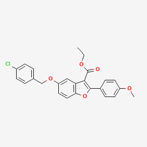 molecular formula C25H21ClO5 B2563161 Ethyl 5-[(4-chlorobenzyl)oxy]-2-(4-methoxyphenyl)-1-benzofuran-3-carboxylate CAS No. 488810-55-5