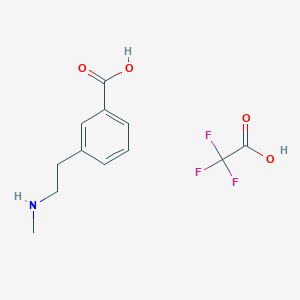 molecular formula C12H14F3NO4 B2563162 3-[2-(Methylamino)ethyl]benzoic acid;2,2,2-trifluoroacetic acid CAS No. 1624261-41-1