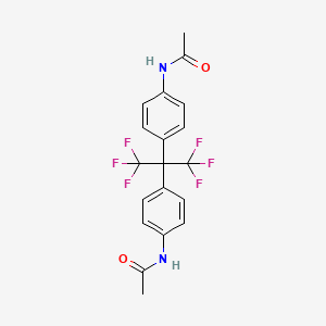 molecular formula C19H16F6N2O2 B2563163 N-{4-[2-(4-Acetamidophenyl)-1,1,1,3,3,3-hexafluoropropan-2-yl]phenyl}acetamide CAS No. 1104-76-3