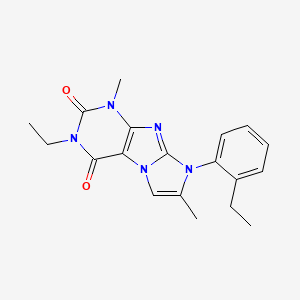 molecular formula C19H21N5O2 B2563166 3-ethyl-8-(2-ethylphenyl)-1,7-dimethyl-1H-imidazo[2,1-f]purine-2,4(3H,8H)-dione CAS No. 877643-83-9
