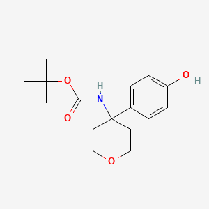 molecular formula C16H23NO4 B2563171 tert-butyl N-[4-(4-hydroxyphenyl)oxan-4-yl]carbamate CAS No. 1333744-04-9