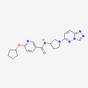molecular formula C20H23N7O2 B2563172 N-(1-([1,2,4]triazolo[4,3-b]pyridazin-6-yl)pyrrolidin-3-yl)-6-(cyclopentyloxy)nicotinamide CAS No. 2034522-76-2