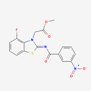 molecular formula C17H12FN3O5S B2563173 (Z)-methyl 2-(4-fluoro-2-((3-nitrobenzoyl)imino)benzo[d]thiazol-3(2H)-yl)acetate CAS No. 865249-05-4