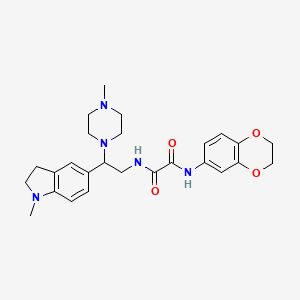molecular formula C26H33N5O4 B2563179 N1-(2,3-二氢苯并[b][1,4]二噁英-6-基)-N2-(2-(1-甲基吲哚-5-基)-2-(4-甲基哌嗪-1-基)乙基)草酰胺 CAS No. 922015-72-3
