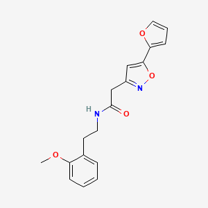 molecular formula C18H18N2O4 B2563189 2-(5-(呋喃-2-基)异恶唑-3-基)-N-(2-甲氧基苯乙基)乙酰胺 CAS No. 1105217-63-7