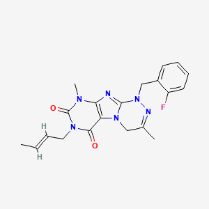 molecular formula C20H21FN6O2 B2563193 7-[(E)-but-2-enyl]-1-[(2-fluorophenyl)methyl]-3,9-dimethyl-4H-purino[8,7-c][1,2,4]triazine-6,8-dione CAS No. 919027-53-5