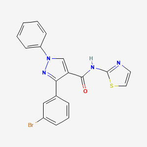 molecular formula C19H13BrN4OS B2563196 3-(3-溴苯基)-1-苯基-N-(1,3-噻唑-2-基)吡唑-4-甲酰胺 CAS No. 957371-99-2