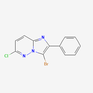 molecular formula C12H7BrClN3 B2563197 3-溴-6-氯-2-苯基咪唑并[1,2-b]哒嗪 CAS No. 19601-74-2