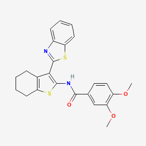 N-[3-(1,3-benzothiazol-2-yl)-4,5,6,7-tetrahydro-1-benzothiophen-2-yl]-3,4-dimethoxybenzamide