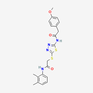 molecular formula C21H22N4O3S2 B2563204 N-(2,3-dimethylphenyl)-2-((5-(2-(4-methoxyphenyl)acetamido)-1,3,4-thiadiazol-2-yl)thio)acetamide CAS No. 392294-23-4