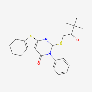 2-(3,3-Dimethyl-2-oxobutyl)sulfanyl-3-phenyl-5,6,7,8-tetrahydro-[1]benzothiolo[2,3-d]pyrimidin-4-one