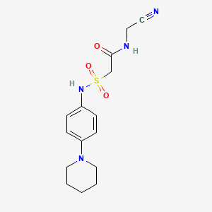 molecular formula C15H20N4O3S B2563213 N-(cyanomethyl)-2-{[4-(piperidin-1-yl)phenyl]sulfamoyl}acetamide CAS No. 1311791-14-6