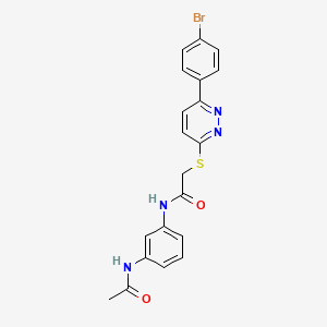molecular formula C20H17BrN4O2S B2563217 N-(3-acetamidophenyl)-2-((6-(4-bromophenyl)pyridazin-3-yl)thio)acetamide CAS No. 893983-13-6