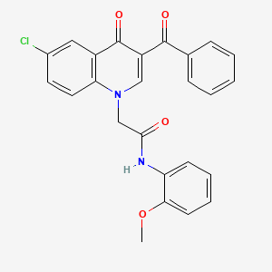 molecular formula C25H19ClN2O4 B2563222 2-(3-benzoyl-6-chloro-4-oxo-1,4-dihydroquinolin-1-yl)-N-(2-methoxyphenyl)acetamide CAS No. 895638-95-6