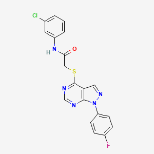 molecular formula C19H13ClFN5OS B2563226 N-(3-chlorophenyl)-2-((1-(4-fluorophenyl)-1H-pyrazolo[3,4-d]pyrimidin-4-yl)thio)acetamide CAS No. 893912-01-1