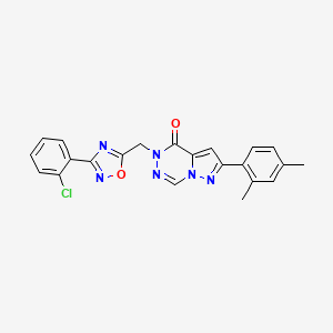 molecular formula C22H17ClN6O2 B2563234 N-(2-furylmethyl)-1-{3-[(4-methylphenyl)thio]pyrazin-2-yl}piperidine-4-carboxamide CAS No. 1251598-48-7