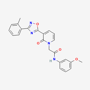 molecular formula C23H20N4O4 B2563242 N-(3-methoxyphenyl)-2-(2-oxo-3-(3-(o-tolyl)-1,2,4-oxadiazol-5-yl)pyridin-1(2H)-yl)acetamide CAS No. 1251695-92-7