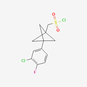 [3-(3-Chloro-4-fluorophenyl)-1-bicyclo[1.1.1]pentanyl]methanesulfonyl chloride