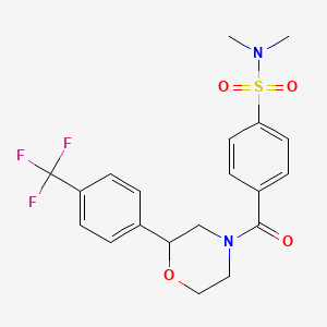 molecular formula C20H21F3N2O4S B2563256 N,N-dimethyl-4-(2-(4-(trifluoromethyl)phenyl)morpholine-4-carbonyl)benzenesulfonamide CAS No. 1351660-86-0