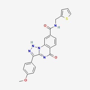 molecular formula C22H17N5O3S B2563276 3-(4-甲氧基苯基)-5-氧代-N-(2-噻吩甲基)-4,5-二氢[1,2,3]三唑并[1,5-a]喹唑啉-8-甲酰胺 CAS No. 1019141-59-3