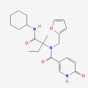 molecular formula C22H29N3O4 B2563277 N-(1-(环己基氨基)-2-甲基-1-氧代丁烷-2-基)-N-(呋喃-2-基甲基)-6-氧代-1,6-二氢吡啶-3-甲酰胺 CAS No. 956202-34-9