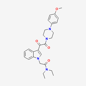 molecular formula C27H32N4O4 B2563278 N,N-diethyl-2-{3-[[4-(4-methoxyphenyl)piperazin-1-yl](oxo)acetyl]-1H-indol-1-yl}acetamide CAS No. 872843-71-5