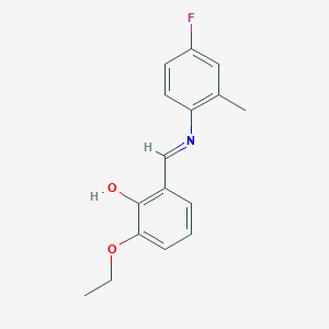 molecular formula C16H16FNO2 B2563282 2-ethoxy-6-{(E)-[(4-fluoro-2-methylphenyl)imino]methyl}phenol CAS No. 1232820-20-0