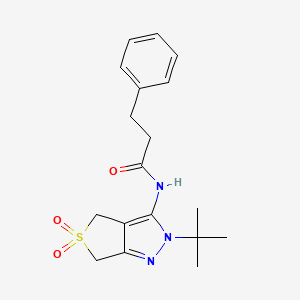 N-(2-(tert-butyl)-5,5-dioxido-4,6-dihydro-2H-thieno[3,4-c]pyrazol-3-yl)-3-phenylpropanamide