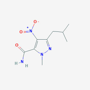 molecular formula C9H14N4O3 B2563289 3-isobutyl-1-methyl-4-nitro-1H-pyrazole-5-carboxamide CAS No. 911715-34-9