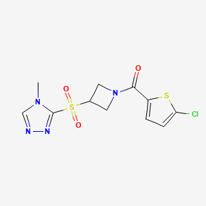 molecular formula C11H11ClN4O3S2 B2563293 (5-氯代噻吩-2-基)(3-((4-甲基-4H-1,2,4-三唑-3-基)磺酰基)氮杂环丁烷-1-基)甲酮 CAS No. 2034521-61-2