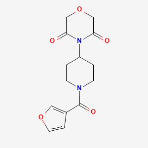 molecular formula C14H16N2O5 B2563296 4-(1-(Furan-3-carbonyl)piperidin-4-yl)morpholine-3,5-dione CAS No. 2034391-99-4