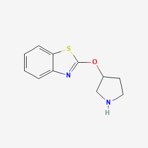 molecular formula C11H12N2OS B2563302 2-(吡咯烷-3-氧基)-1,3-苯并噻唑 CAS No. 1250955-22-6