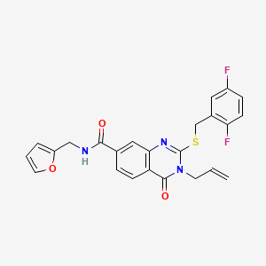 2-[(2,5-difluorophenyl)methylsulfanyl]-N-(furan-2-ylmethyl)-4-oxo-3-prop-2-enylquinazoline-7-carboxamide