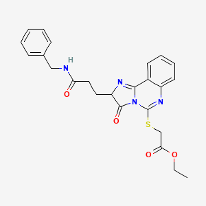 Ethyl ({2-[3-(benzylamino)-3-oxopropyl]-3-oxo-2,3-dihydroimidazo[1,2-c]quinazolin-5-yl}thio)acetate
