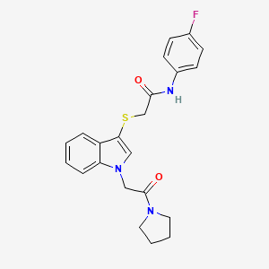 N-(4-fluorophenyl)-2-{[1-(2-oxo-2-pyrrolidin-1-ylethyl)-1H-indol-3-yl]thio}acetamide
