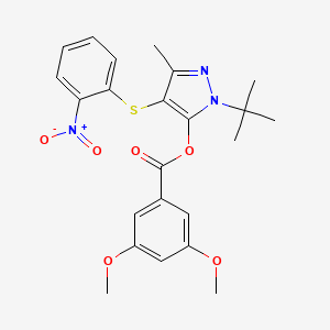 molecular formula C23H25N3O6S B2563321 [2-叔丁基-5-甲基-4-(2-硝基苯基)硫代嘧啶-3-基] 3,5-二甲氧基苯甲酸酯 CAS No. 851127-60-1