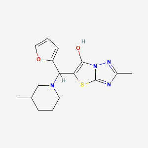 molecular formula C16H20N4O2S B2563332 5-(Furan-2-yl(3-methylpiperidin-1-yl)methyl)-2-methylthiazolo[3,2-b][1,2,4]triazol-6-ol CAS No. 851969-92-1