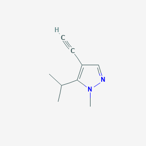 molecular formula C9H12N2 B2563337 4-乙炔基-1-甲基-5-丙-2-基吡唑 CAS No. 2470439-22-4
