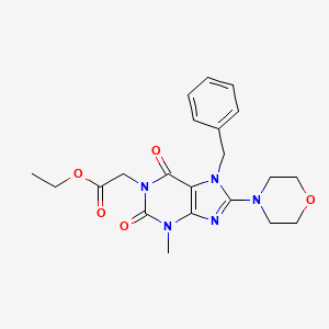 molecular formula C21H25N5O5 B2563339 ethyl (7-benzyl-3-methyl-8-morpholin-4-yl-2,6-dioxo-2,3,6,7-tetrahydro-1H-purin-1-yl)acetate CAS No. 353255-01-3