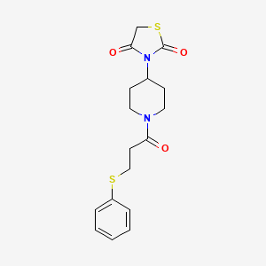 3-(1-(3-(Phenylthio)propanoyl)piperidin-4-yl)thiazolidine-2,4-dione