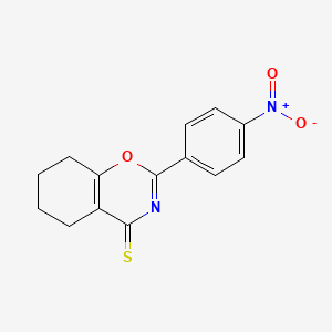 molecular formula C14H12N2O3S B2563351 2-(4-硝基苯基)-5,6,7,8-四氢-4H-1,3-苯并恶嗪-4-硫酮 CAS No. 81268-74-8