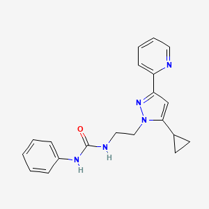 1-(2-(5-cyclopropyl-3-(pyridin-2-yl)-1H-pyrazol-1-yl)ethyl)-3-phenylurea