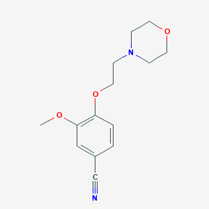 molecular formula C14H18N2O3 B256337 3-Methoxy-4-(2-morpholin-4-ylethoxy)benzonitrile 